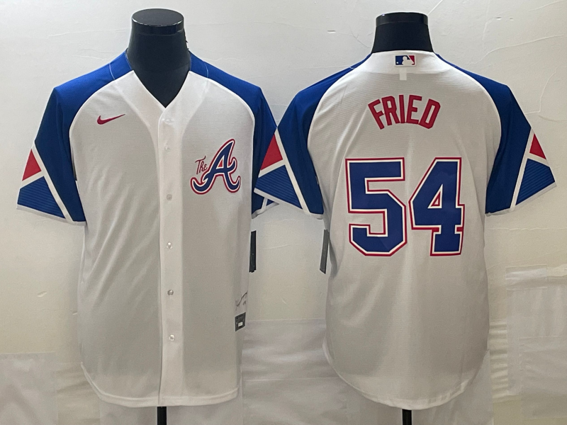 Men's Atlanta Braves Max Fried #54 White 2023 City Connect Replica Player Jerseys