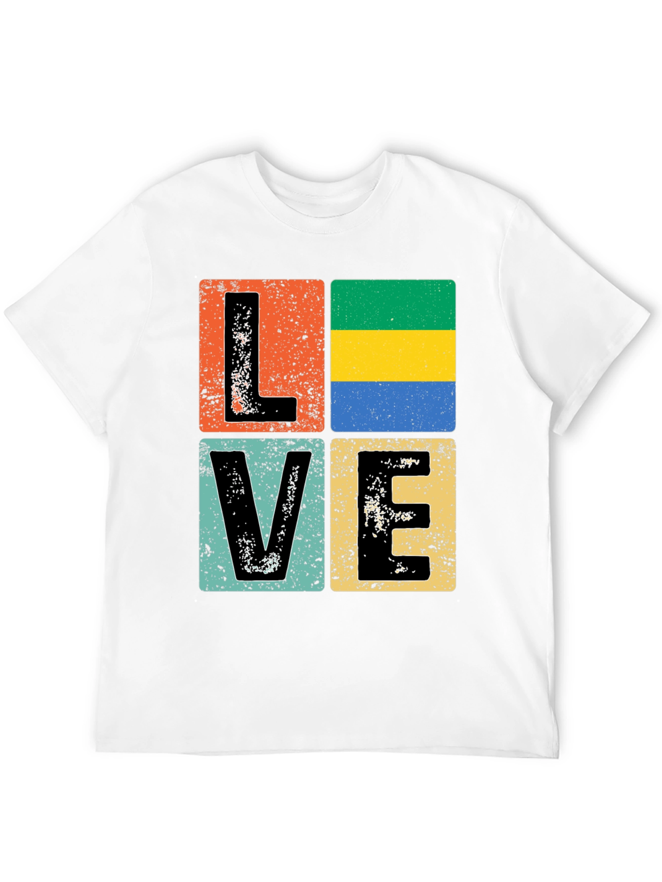Gabon Flag LOVE Graphic Tee - Patriotic T-Shirt