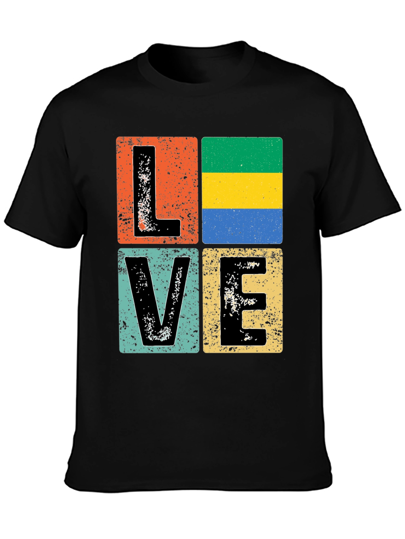 Gabon Flag LOVE Graphic Tee - Patriotic T-Shirt