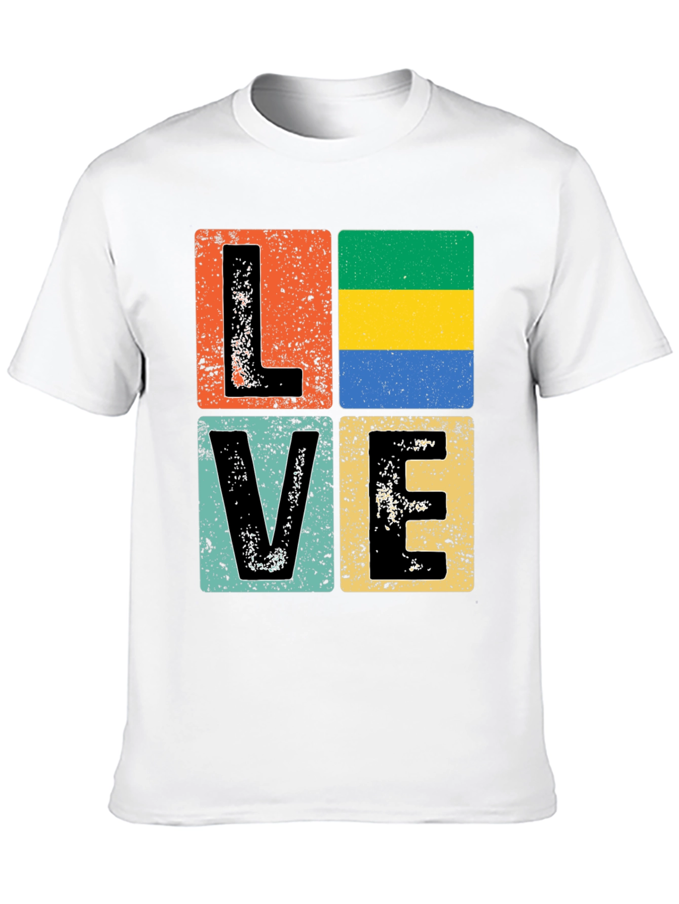 Gabon Flag LOVE Graphic Tee - Patriotic T-Shirt