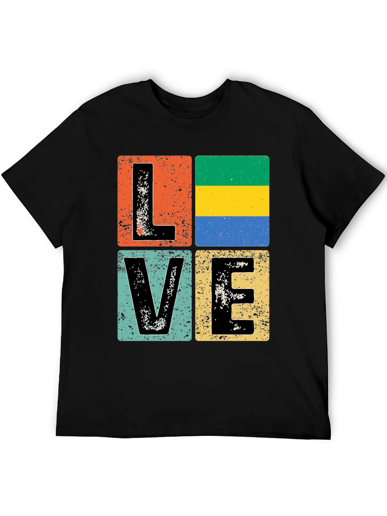 Gabon Flag LOVE Graphic Tee - Patriotic T-Shirt