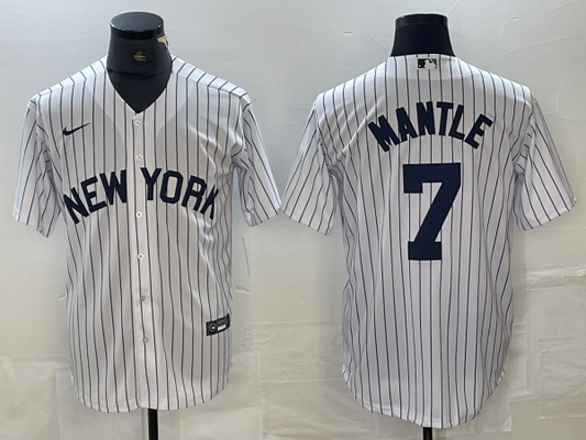 Men's New York Yankees Mickey Mantle #7 White Limited Jerseys