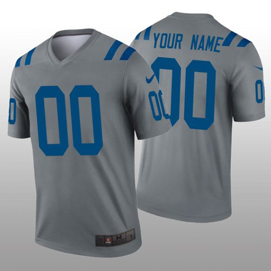 Custom1 Indianapolis Colts Gray Inverted Legend Jerseys Stitched American Football Jerseys