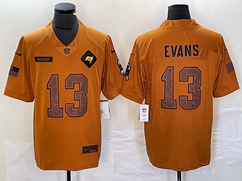 Men's Tampa Bay Buccaneers Mike Evans #13 Brown 2023 Salute To Service Limited Jerseys
