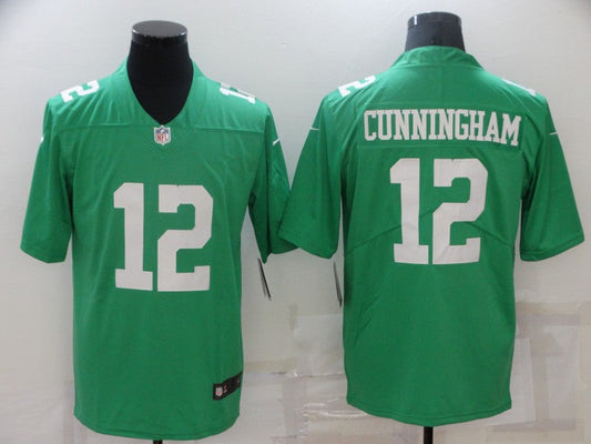 Men's Philadelphia Eagles Randall Cunningham #12 Green Game Jerseys
