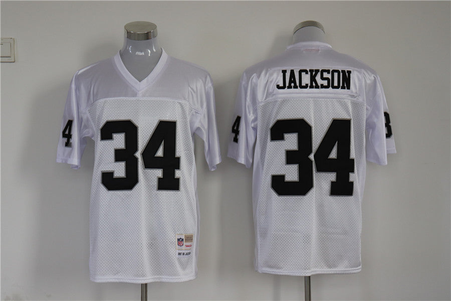 Men's Oakland Raiders Bo Jackson Mitchell & Ness White Legacy Replica Jerseys