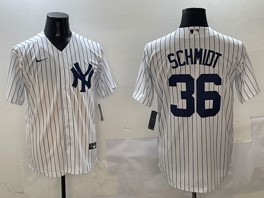 Men's New York Yankees Clarke Schmidt #36 White Home Replica Player Jerseys