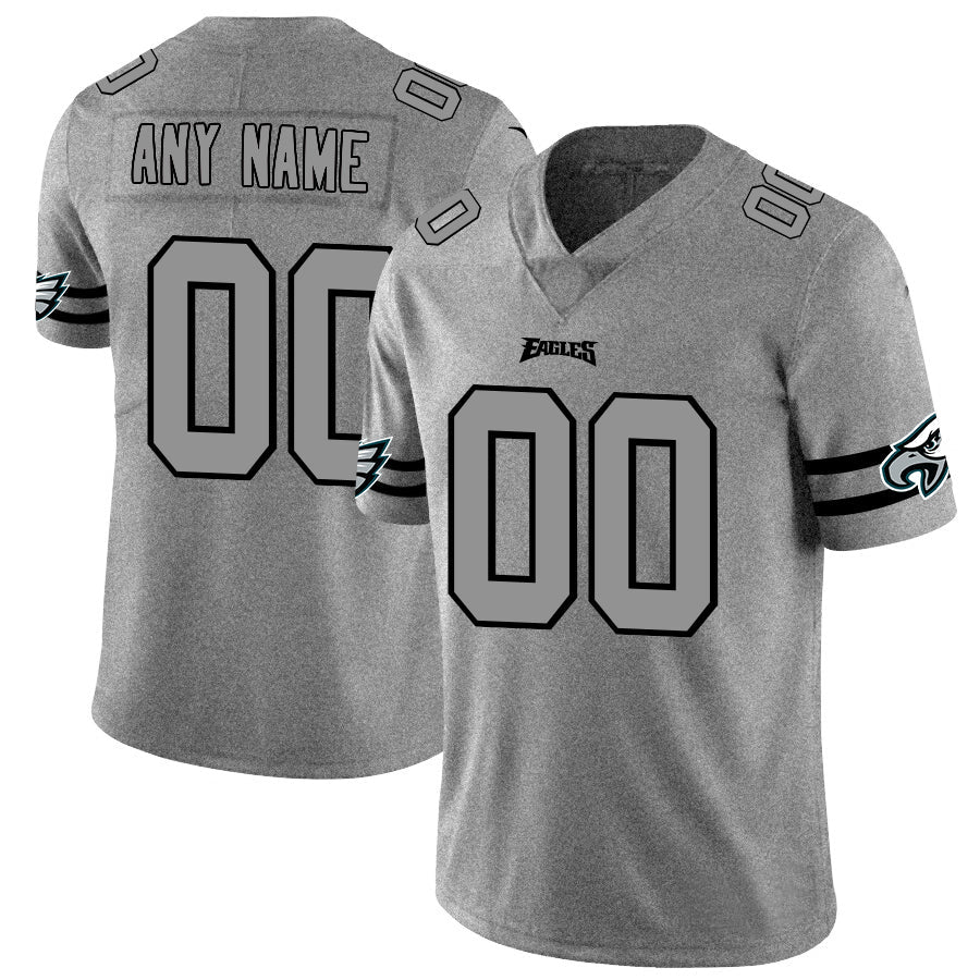Custom1 Philadelphia Eagles 2019 Gray Gridiron Gray Vapor Untouchable Limited Jerseys Stitched American Football Jerseys
