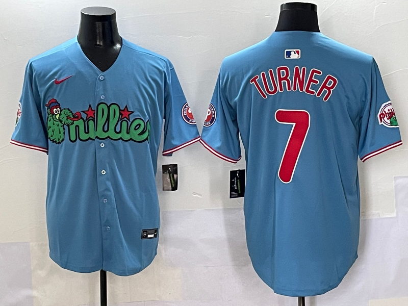 Men's Philadelphia Phillies Trea Turner #7 Blue Player Jerseys