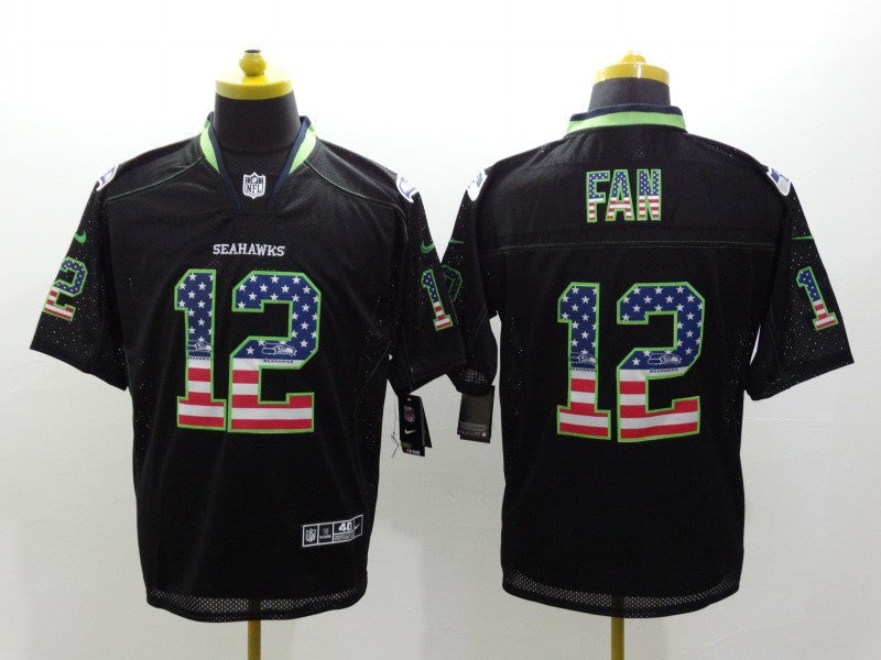 Men's Seattle Seahawks 12th Fan Black Game Jerseys