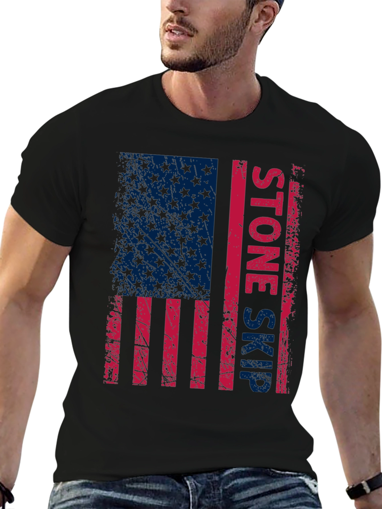 Stone Skip USA Flag Graphic T-Shirt