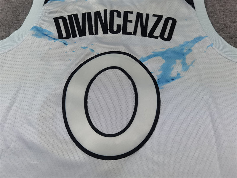 Men's Minnesota Timberwolves Donte DiVincenzo #0 White 2024/25 Swingman Player Jerseys - City Edition