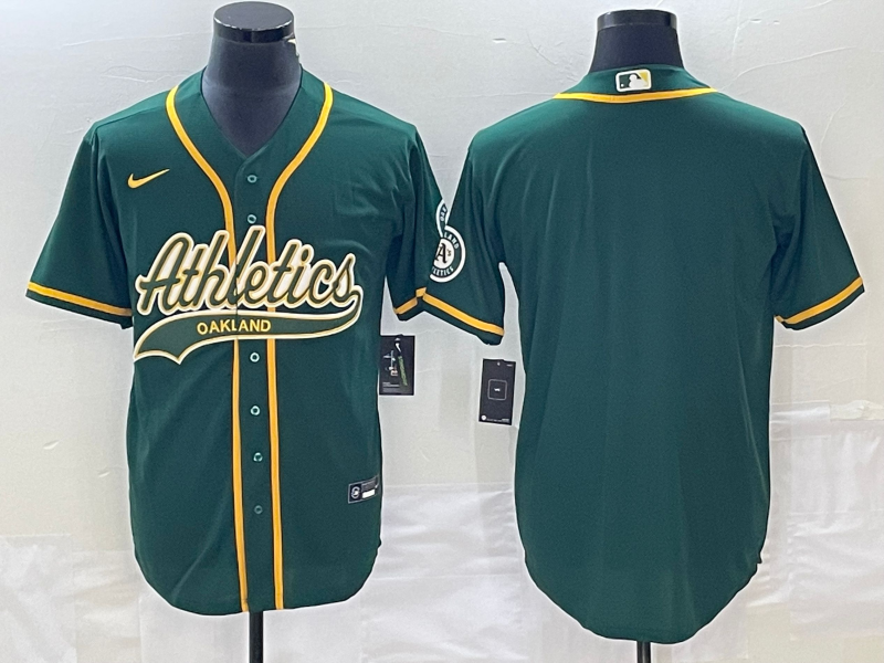Men's Oakland Athletics Kelly Green Replica Blank Jerseys Joint Edition