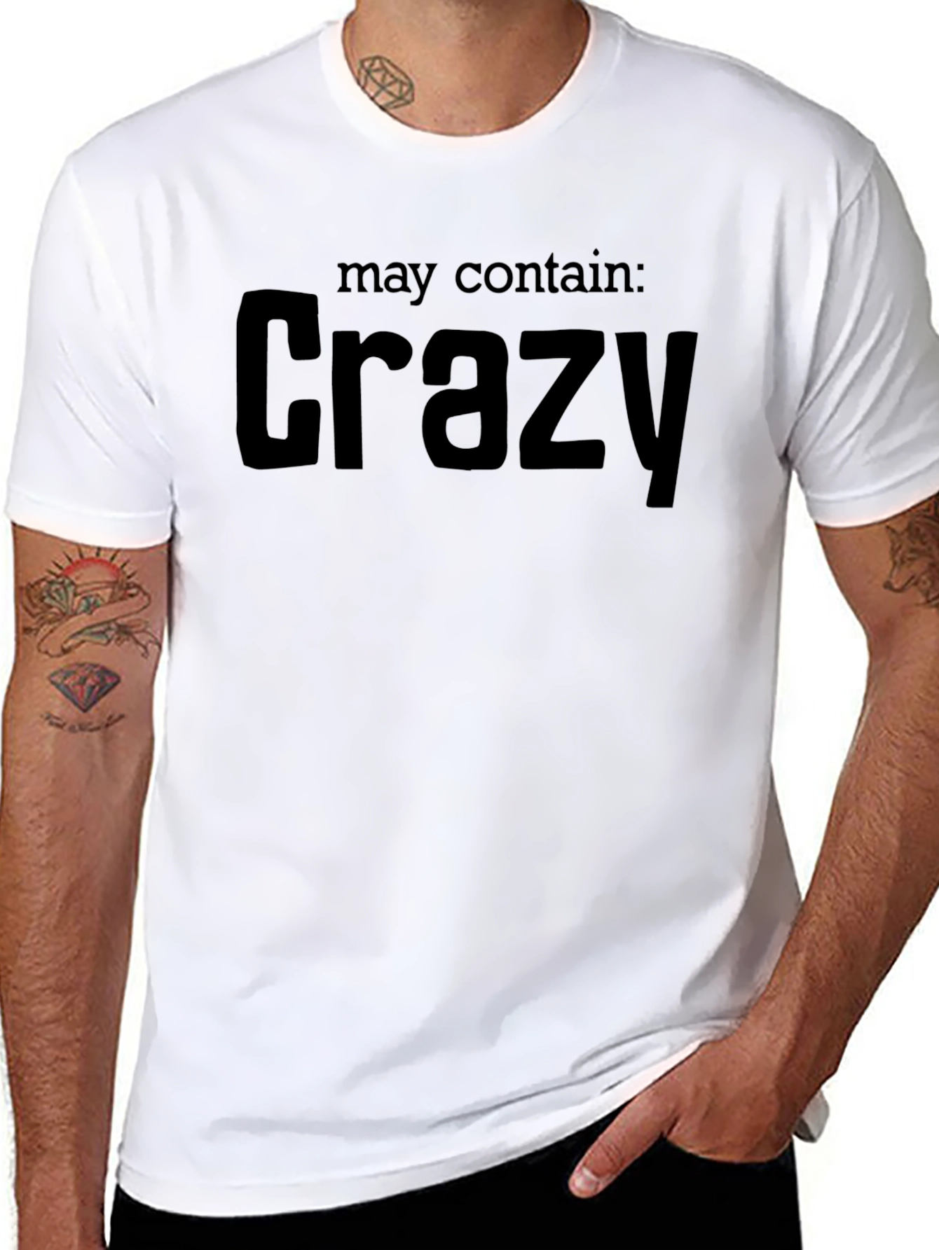 May Contain Crazy T-Shirt - Black Graphic Tee