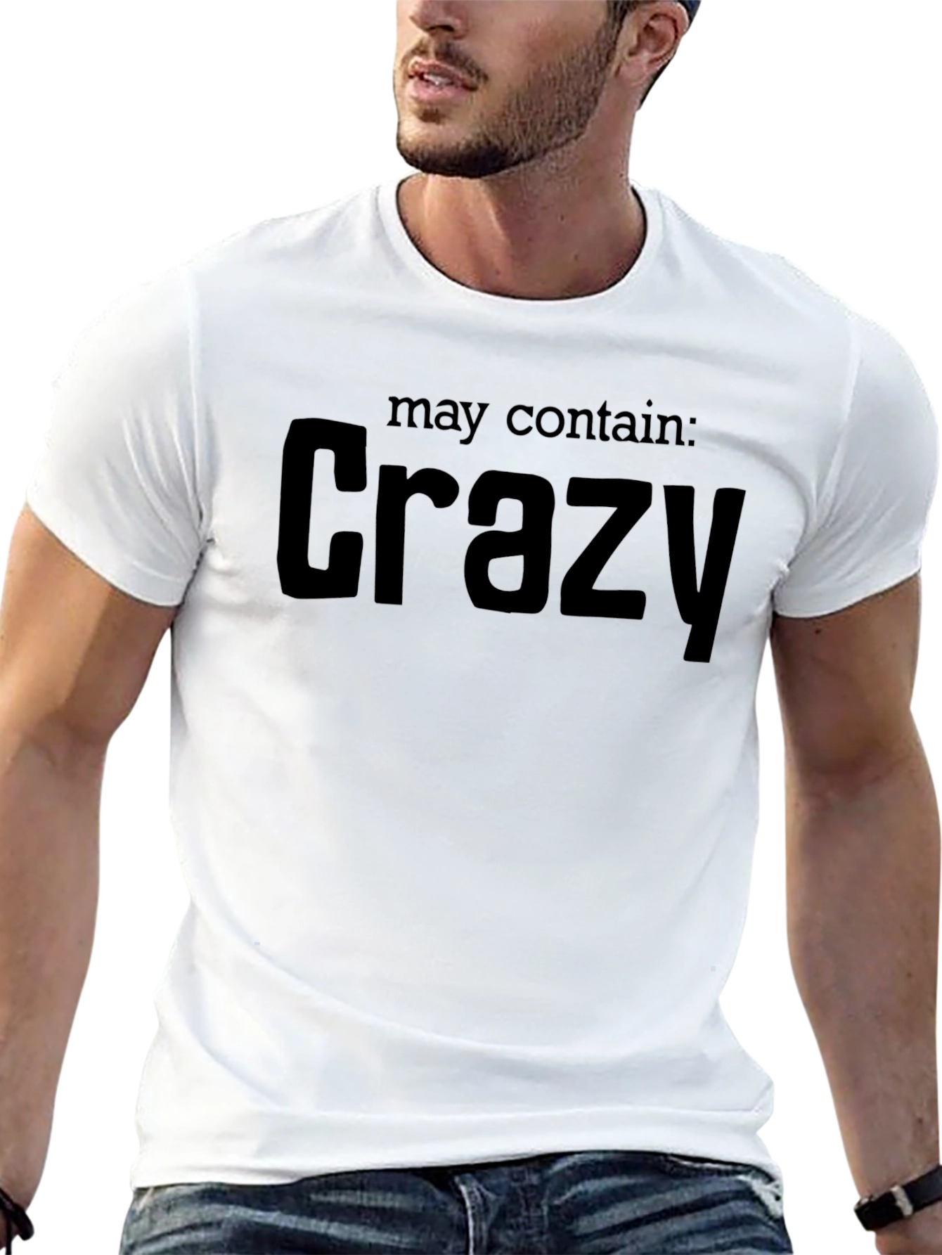 May Contain Crazy T-Shirt - Black Graphic Tee