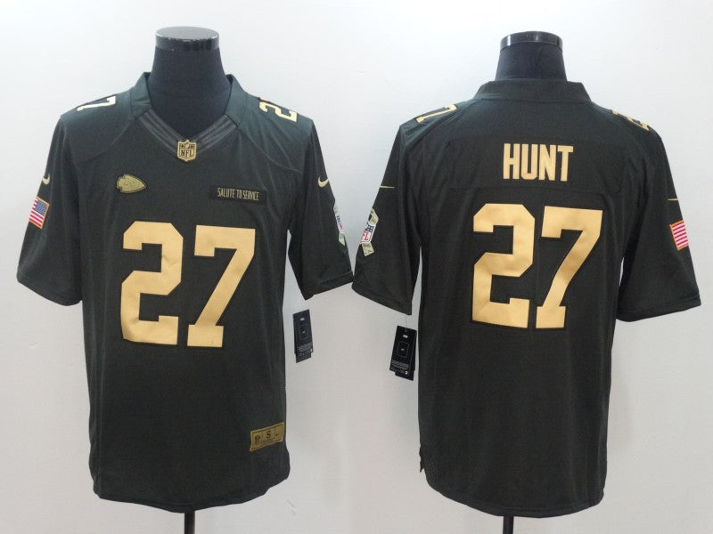 Men's Kansas City Chiefs Karim Hunt #27 Black Game Player Jerseys