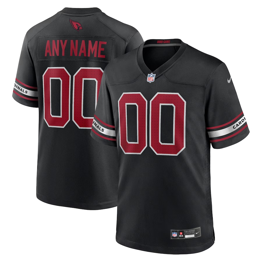 Custom1 Arizona Cardinals Black Alternate Game Jerseys