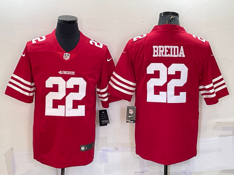 Men's San Francisco 49ers Matt Breida #22 Red Player Jerseys