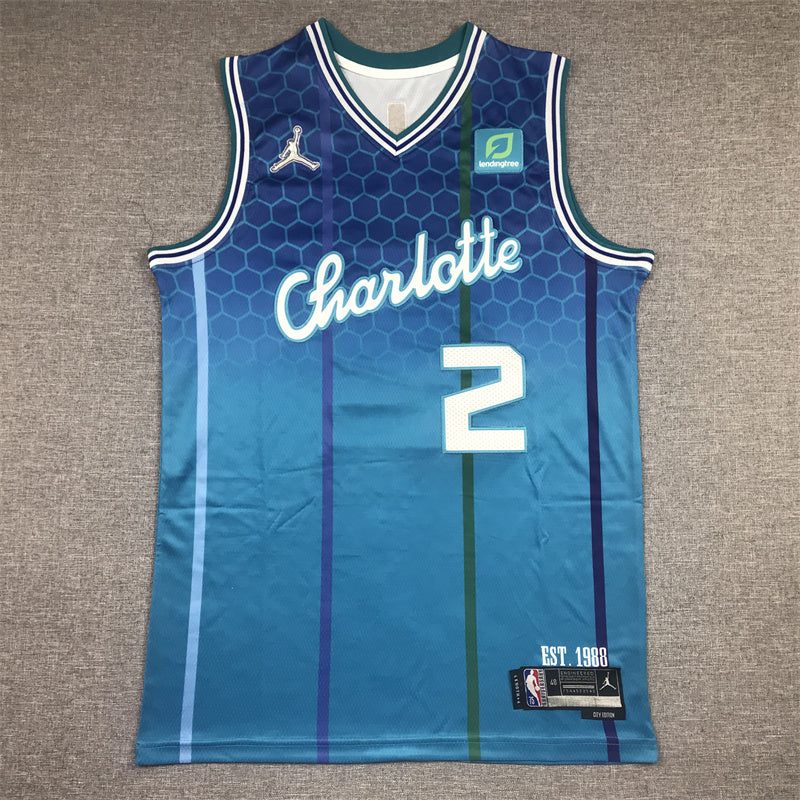 Men's Charlotte Hornets LaMelo Ball Blue Swingman Player Jerseys - City Edition