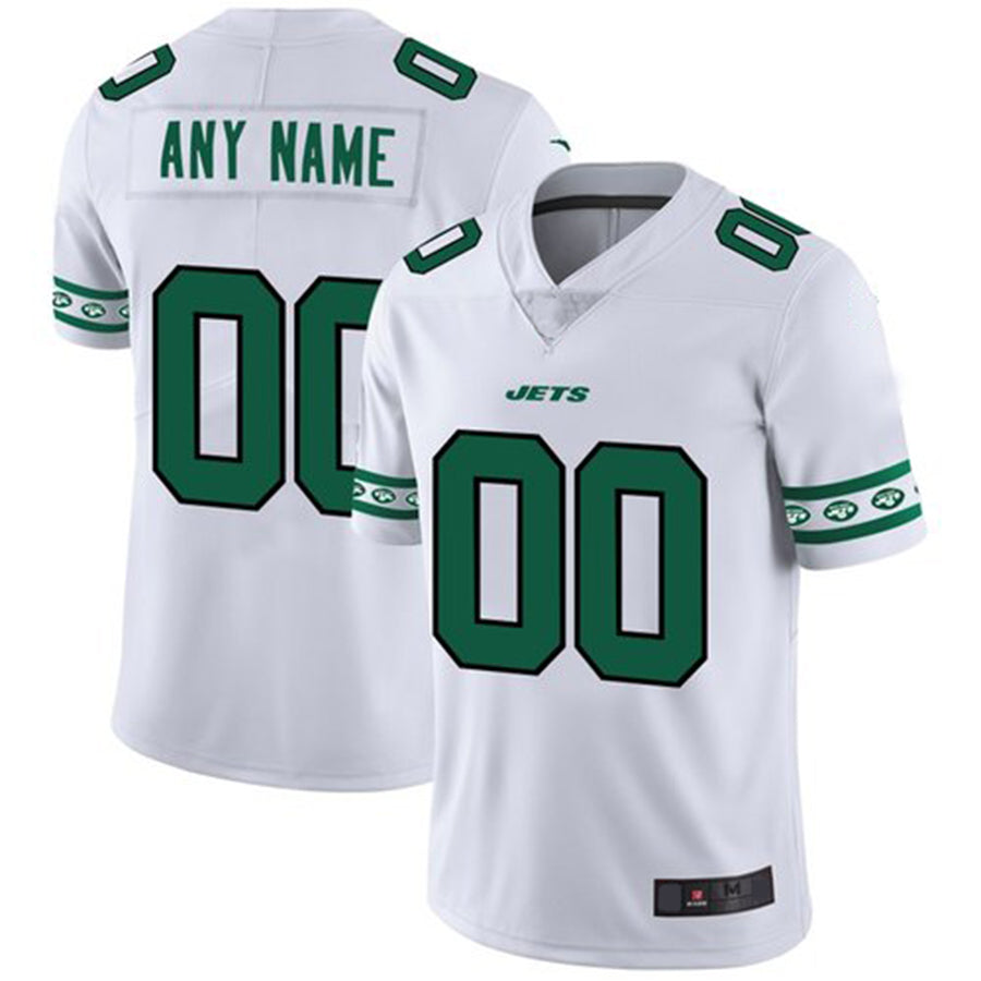 Custom1 New York Jets White Team Logo Vapor Limited Jerseys American Stitched Jerseys Football Jerseys