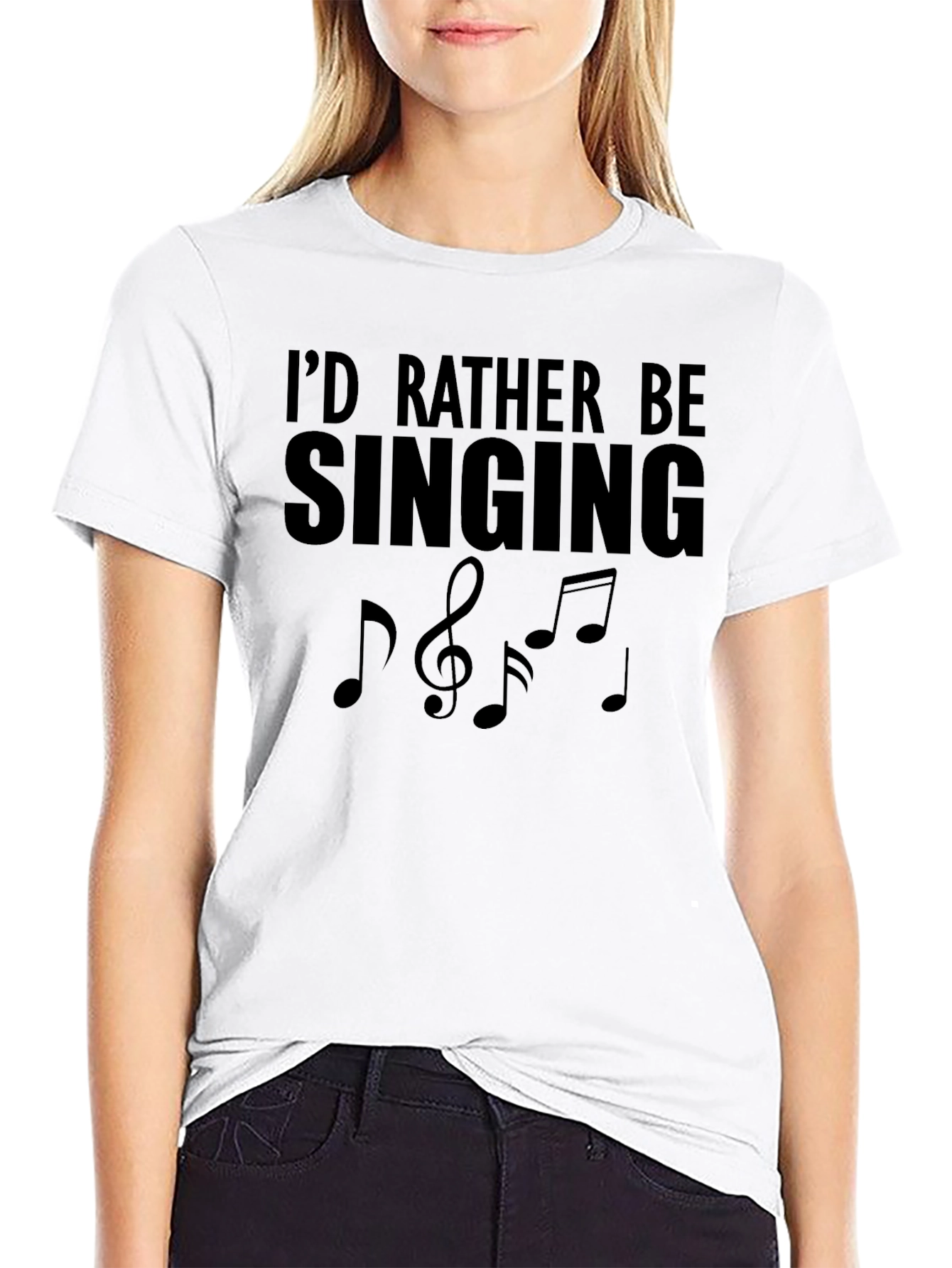 Id Rather Be Singing Music Notes Graphic T-Shirt