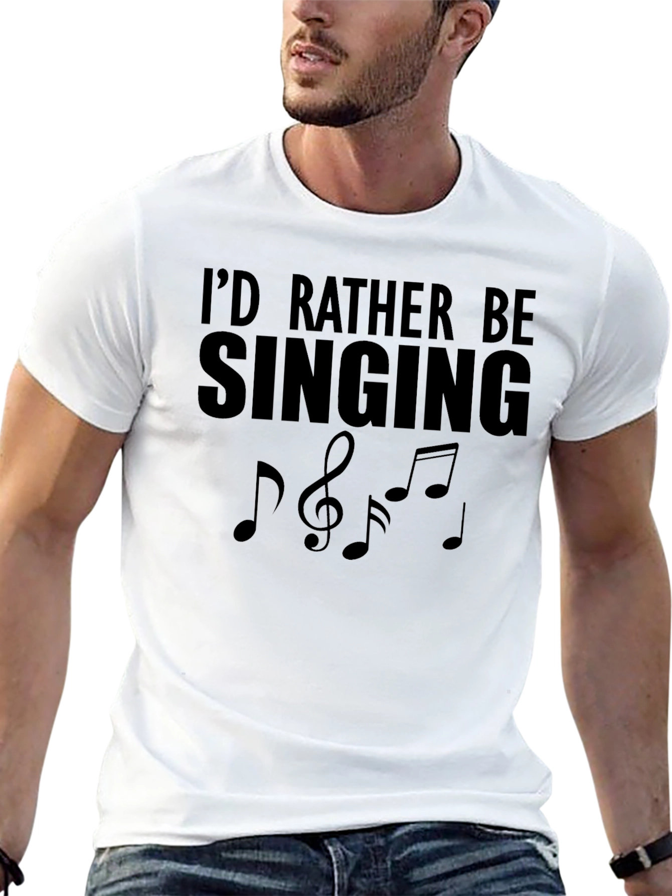 Id Rather Be Singing Music Notes Graphic T-Shirt
