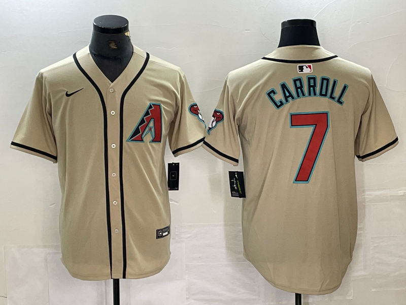 Men's Arizona Diamondbacks Corbin Carroll #7 Cream Limited Player Jerseys