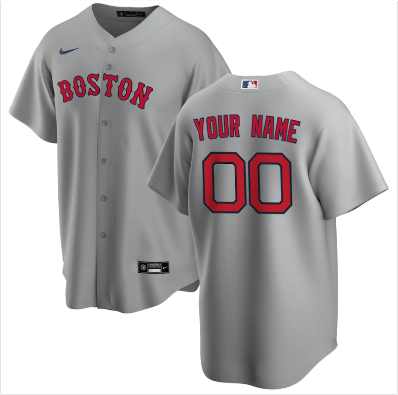 Men's Boston Red Sox Gray Replica Custom Jerseys