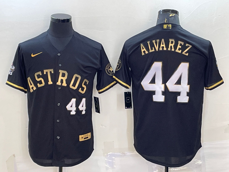 Men's Houston Astros Yordan Alvarez #44 Black Replica Team Jerseys