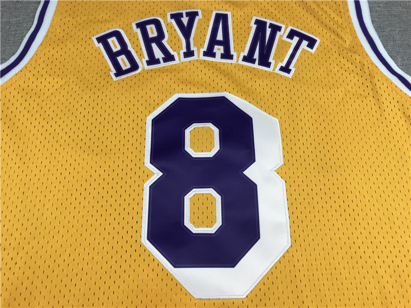 Men's Los Angeles Lakers Kobe Bryant 1996-97 Yellow Hardwood Classics Authentic Jerseys