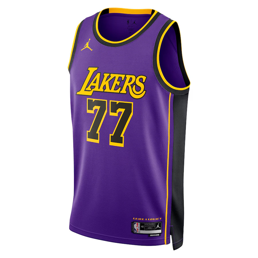 Los Angeles Lakers Jordan Brand Statement Edition Swingman Jersey - Purple - Luka Don��i��