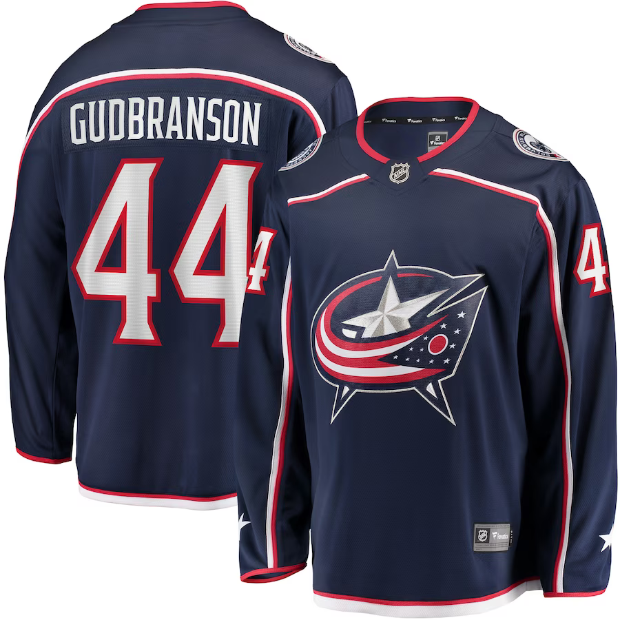 Men's Columbus Blue Jackets Erik Gudbranson #44 Navy Home Breakaway Player Jerseys