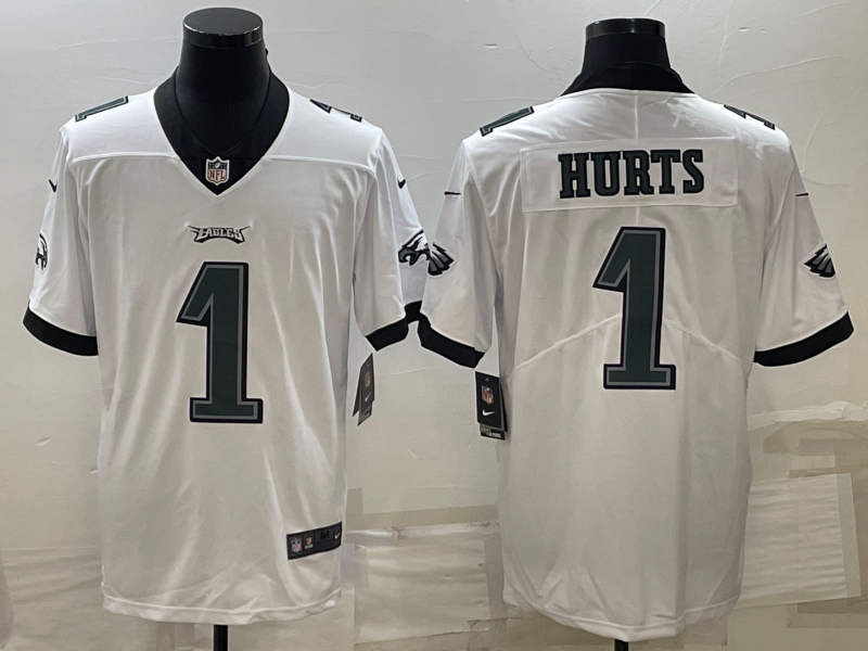 Men's Philadelphia Eagles Jalen Hurts #1 White Game Jerseys