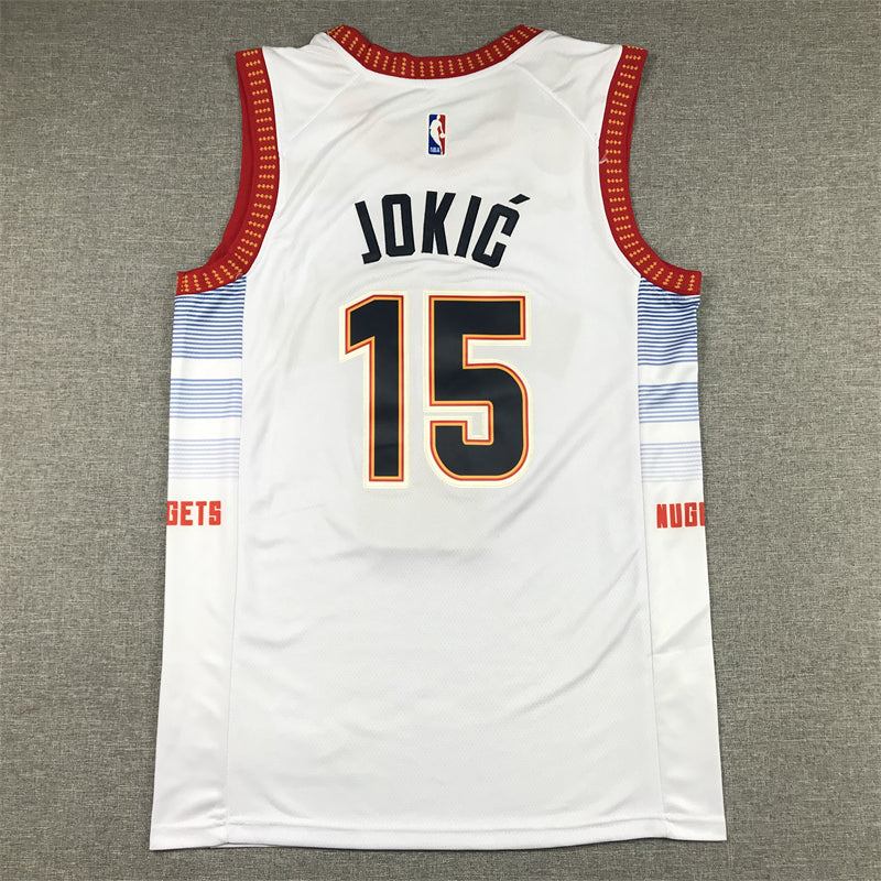 Men's Denver Nuggets Nikola Jokic #15 Silver 2022/23 Swingman Jerseys - City Edition