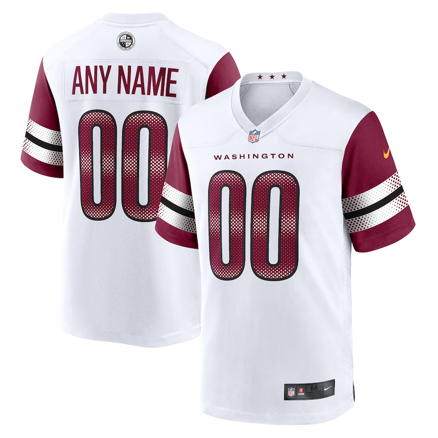 Custom Washington Commanders White Game Player Jerseys