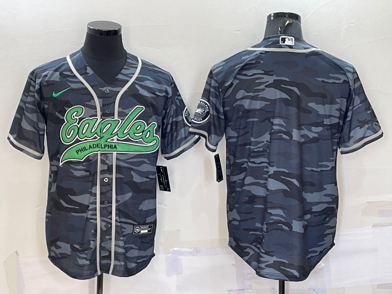 Men's Philadelphia Eagles Grey Camouflage Blank Jerseys