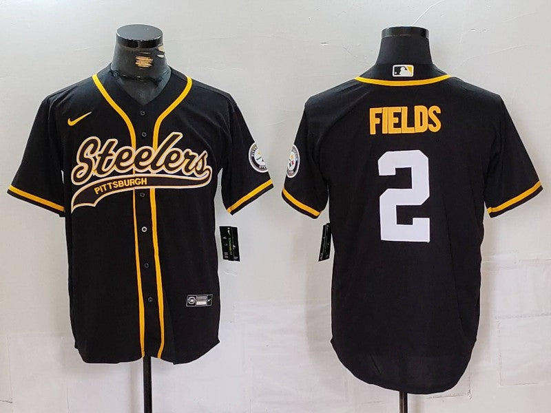 Men's Pittsburgh Steelers Justin Fields #2 Black Player Game Jerseys