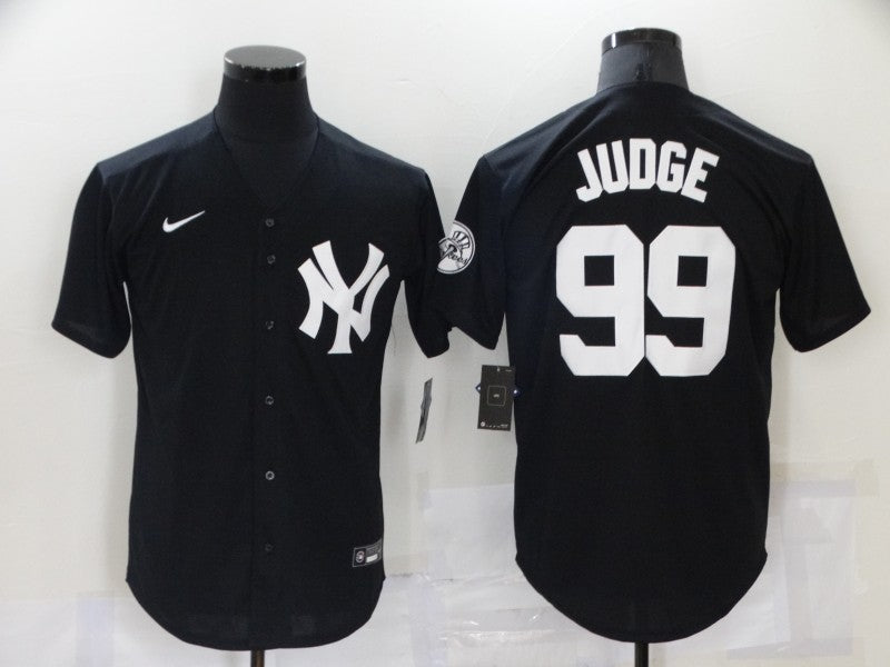 Men's New York Yankees Aaron Judge #99 Black Replica Baseball Jerseys