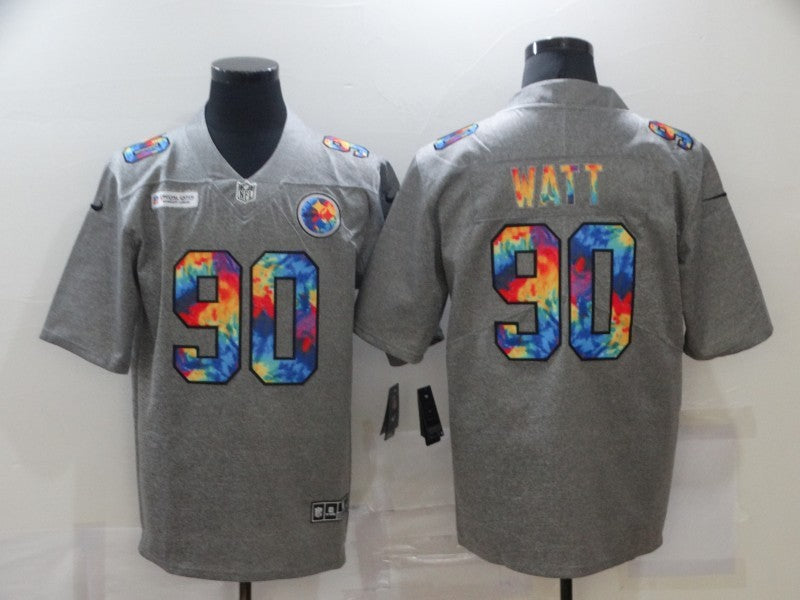 Men's Pittsburgh Steelers T.J. Watt #90 Gray Game Player Jerseys
