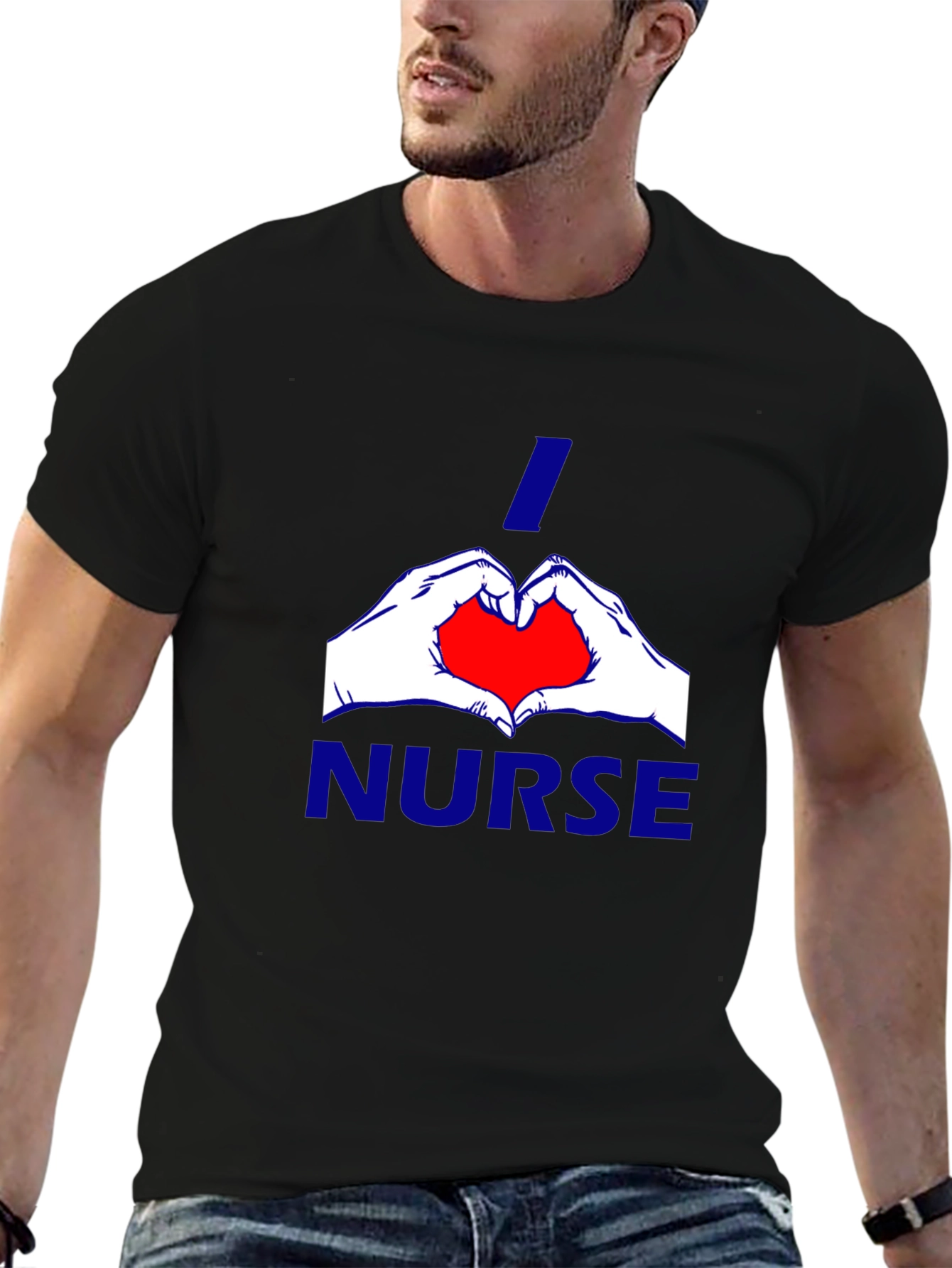 I Heart Nurse - Black T-Shirt