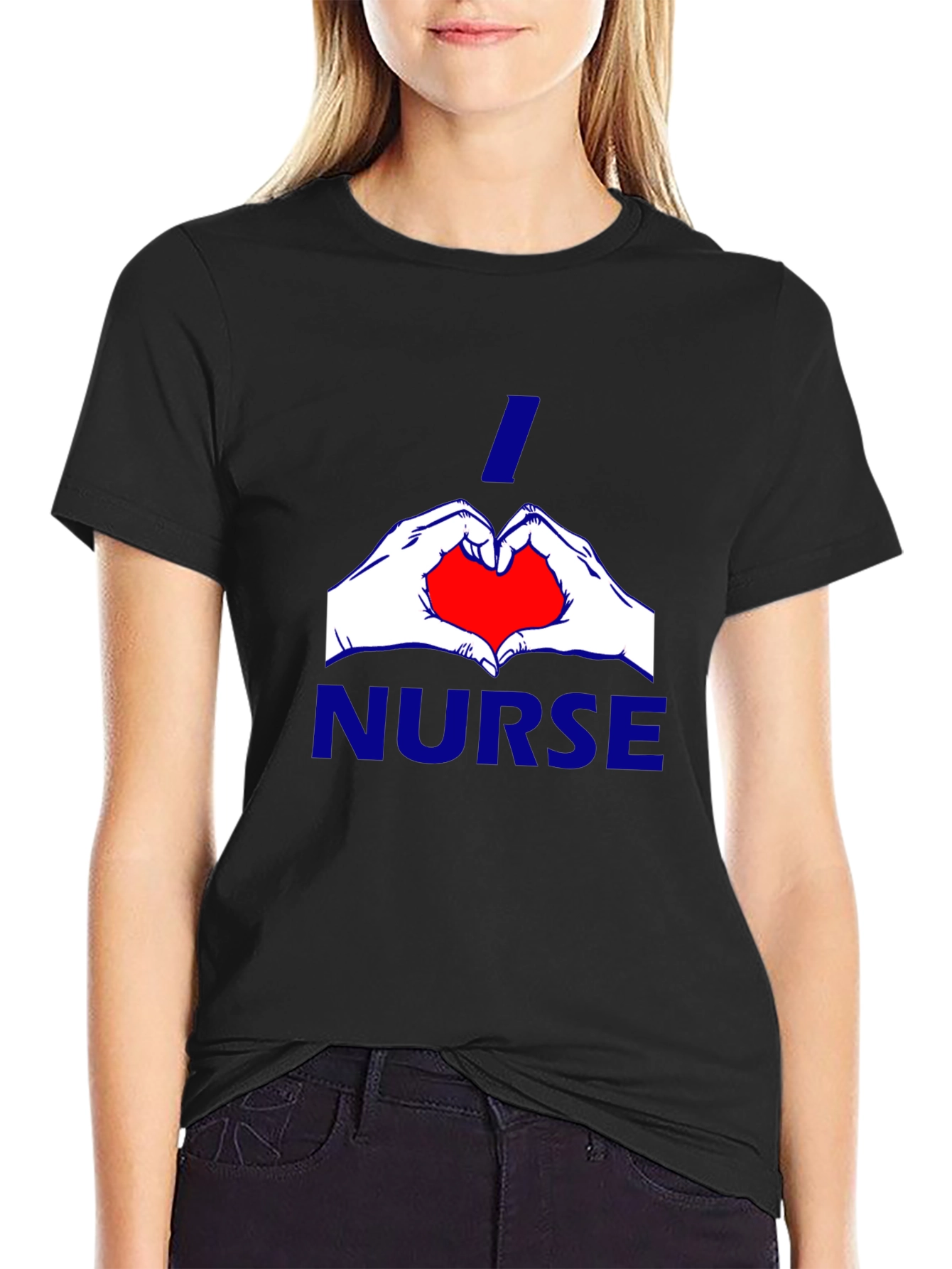 I Heart Nurse - Black T-Shirt