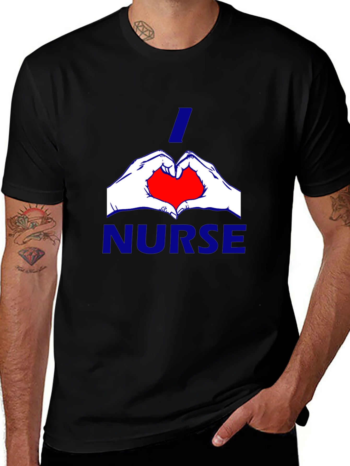 I Heart Nurse - Black T-Shirt