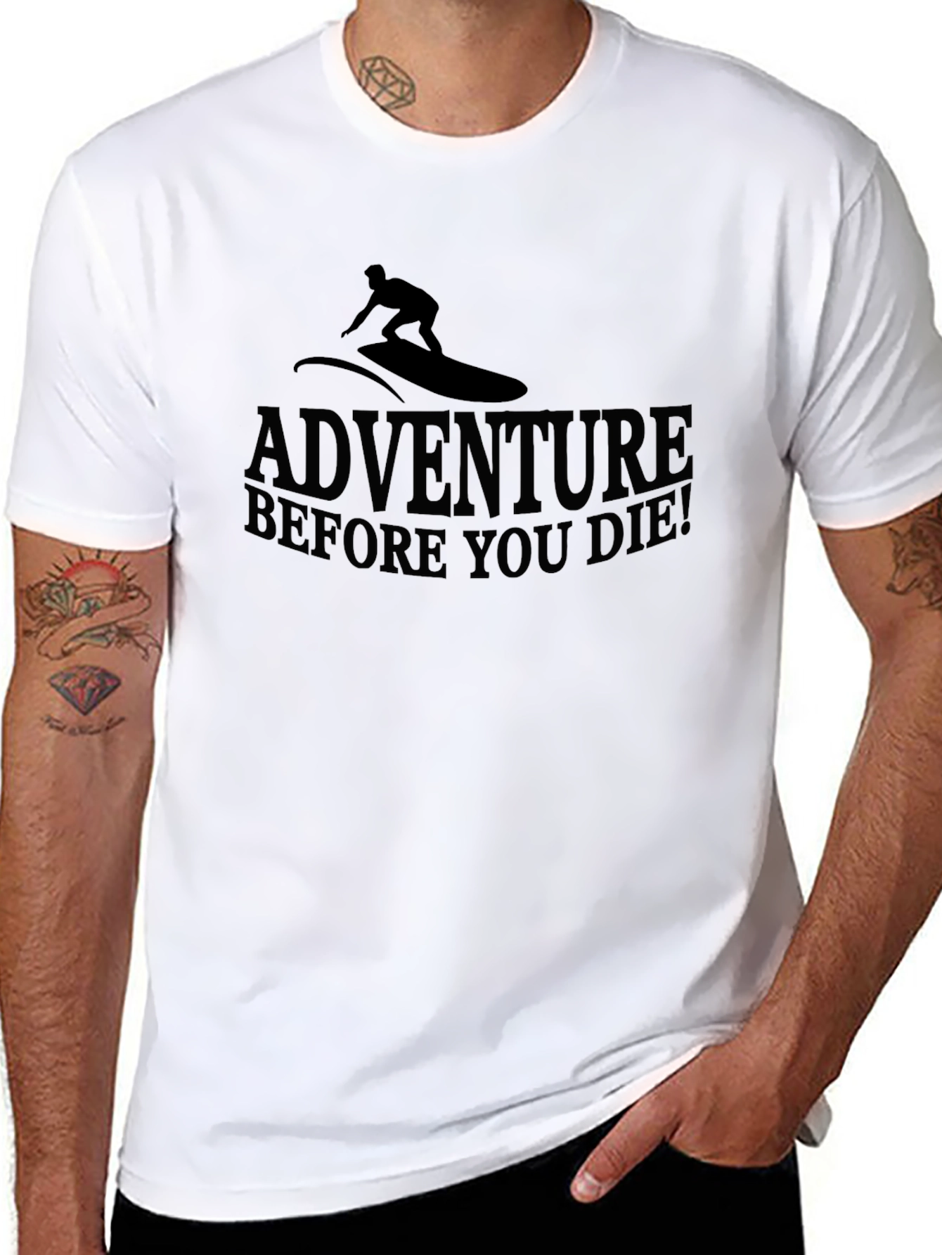 Adventure Before You Die! Mens Black T-Shirt
