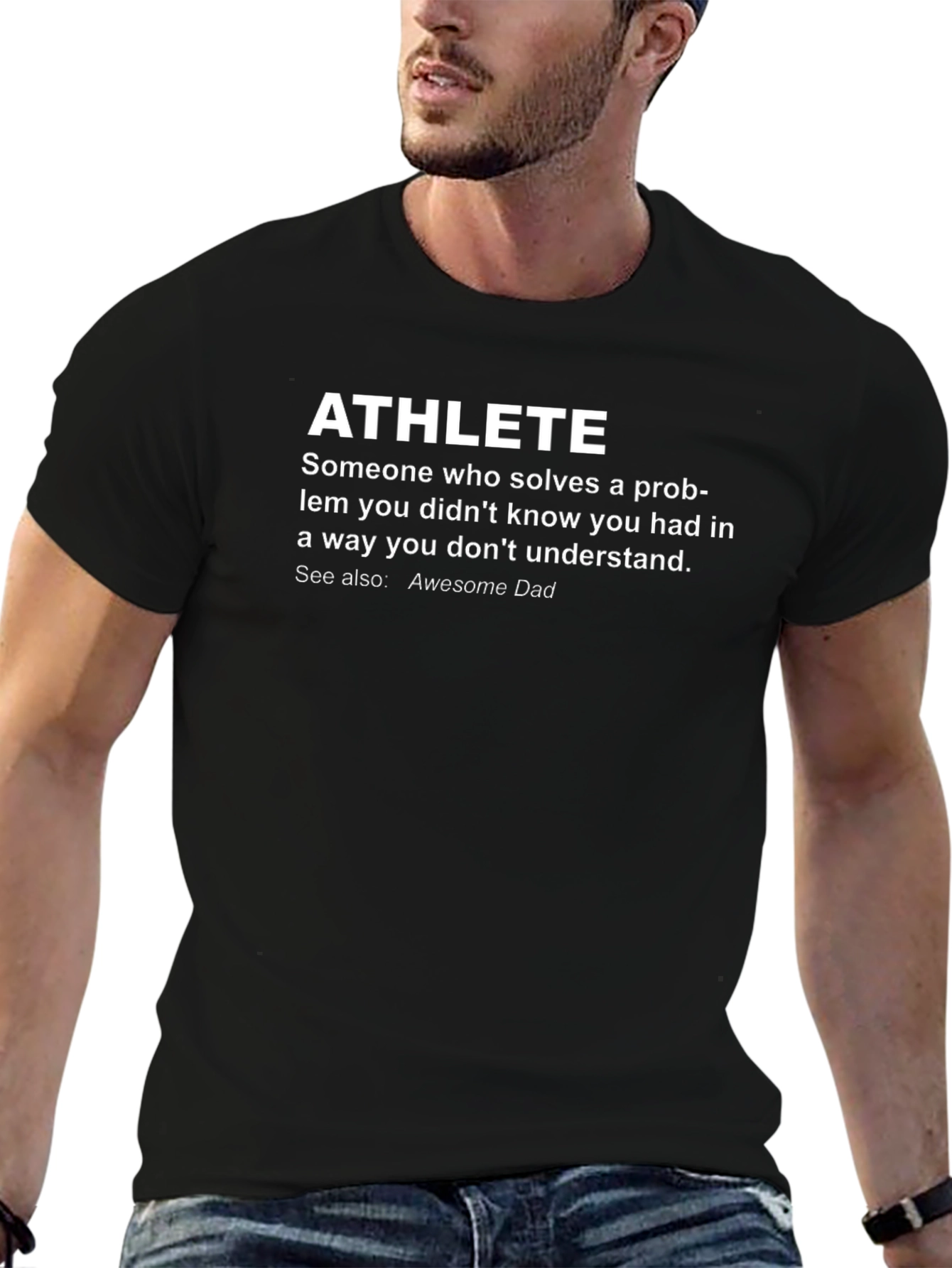 Athlete Definition Graphic Tee - Awesome Dad Statement T-Shirt