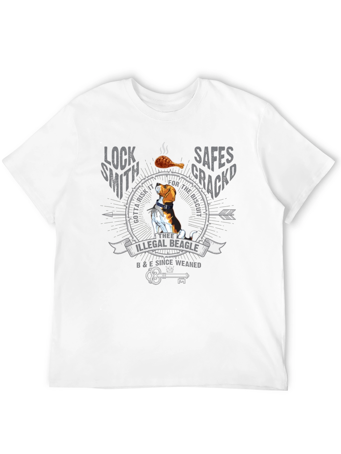 Illegal Beagle T-Shirt: Locksmith Safe Cracker Design