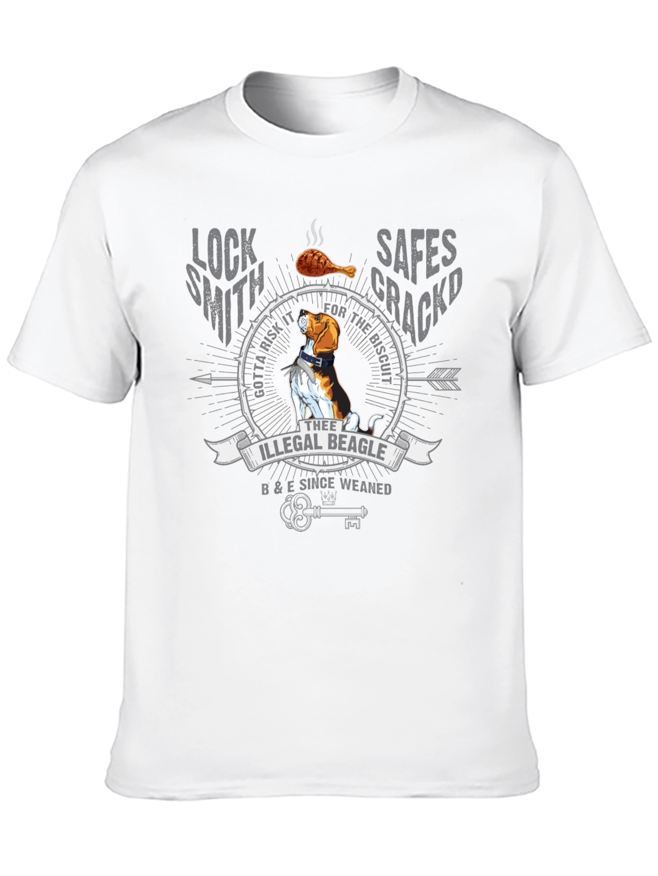 Illegal Beagle T-Shirt: Locksmith Safe Cracker Design