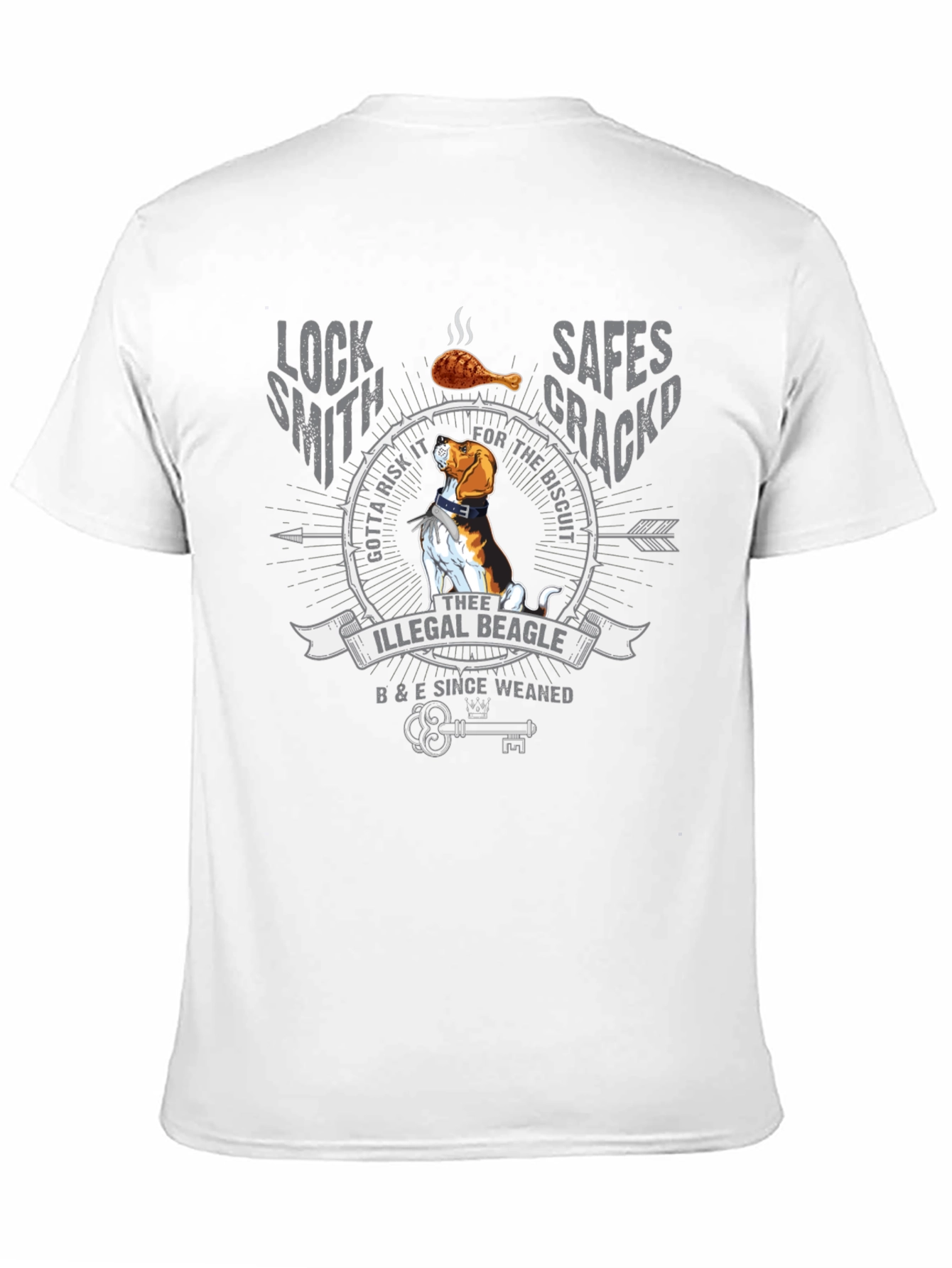 Illegal Beagle T-Shirt: Locksmith Safe Cracker Design
