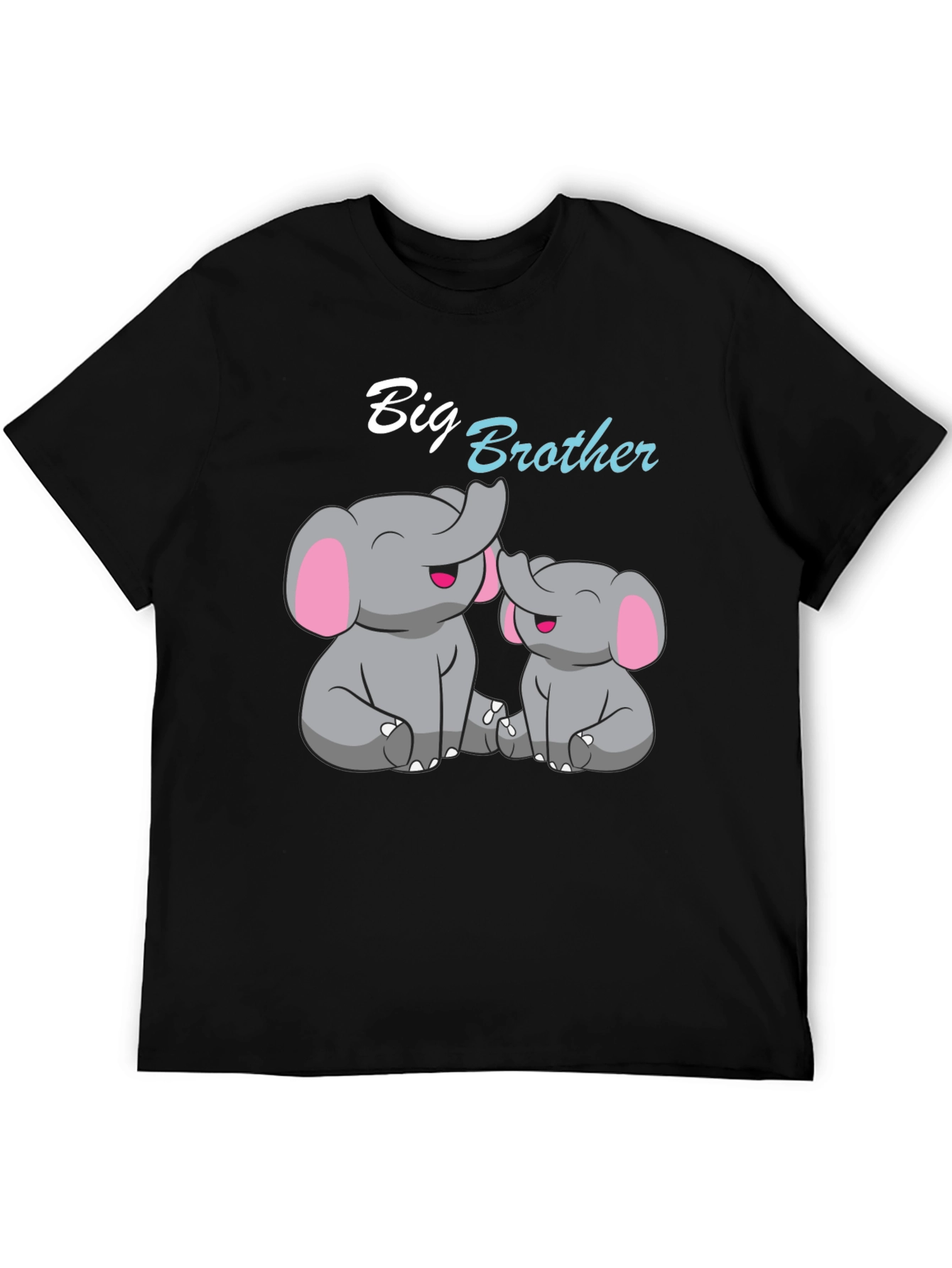 Big Brother Elephant Graphic T-Shirt - Black