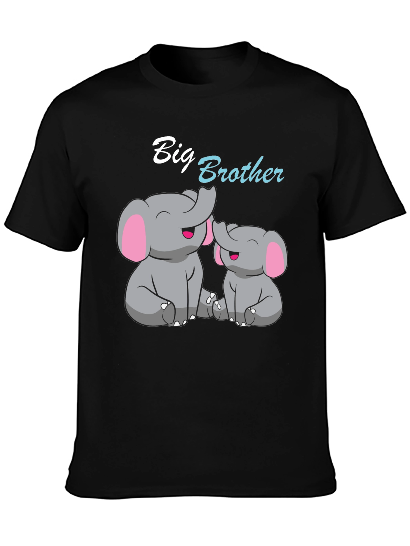Big Brother Elephant Graphic T-Shirt - Black