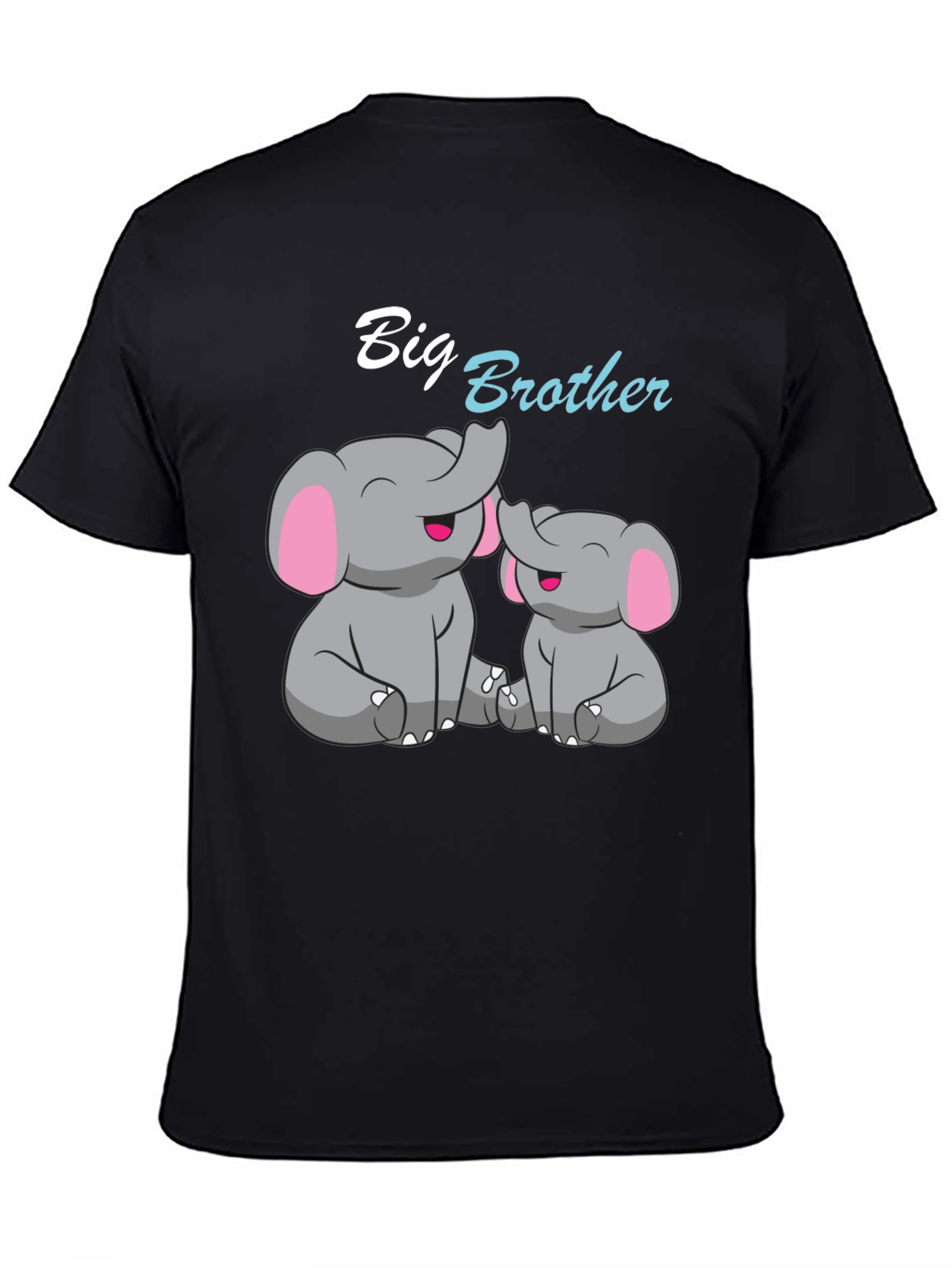 Big Brother Elephant Graphic T-Shirt - Black